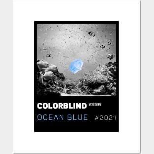 OCEAN BLUE - black card  by COLORBLIND WorldView Posters and Art